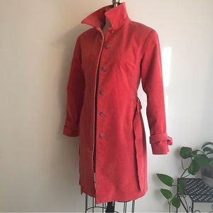 Vintage Y2K Corduroy Button Down Car Jacket Duster Coat